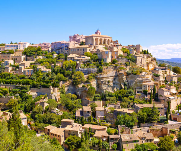 The village of Gordes perched on a hill top in Provence