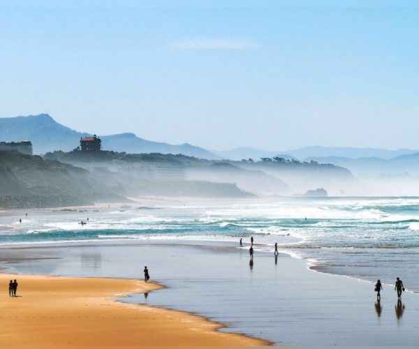 beach and mountains in the Basque Country