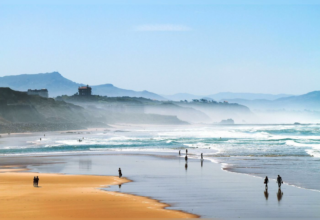 beach and mountains in the Basque Country