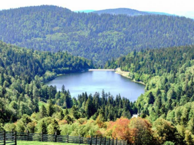 View of a lake in Les Vosges in France