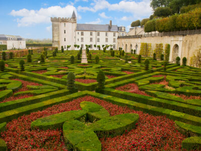 The chateau of Villandry and its beautiful garden in the Loire Valley