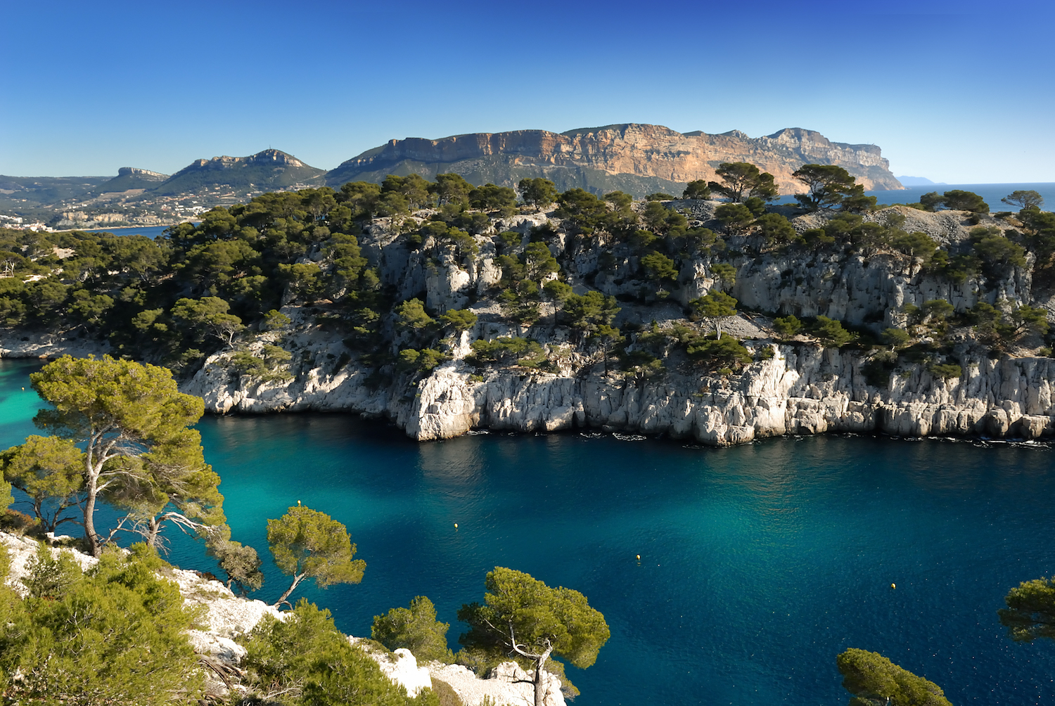 The calanque in Cassis on the Mediterranean