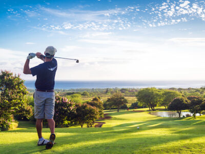 Golfer on the French Riviera in France