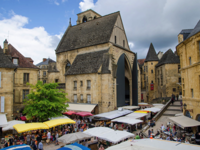 The famous Sarlat market in Dordogne