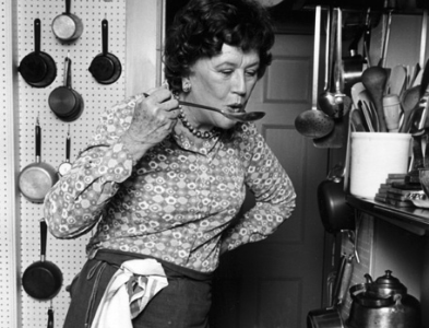 Julia Child tasting her cuisine