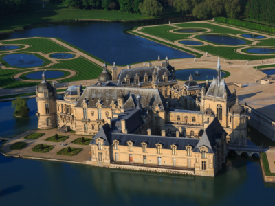 View from above of the Chateau de Chantilly