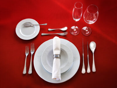 A place setting representing our table etiquette class