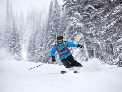 A skier in the Swiss Alps