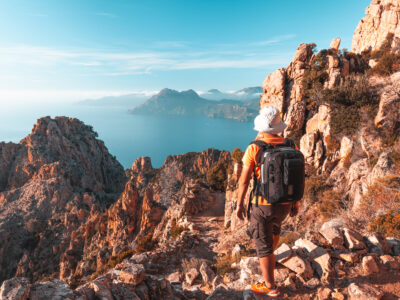 Hiking in the Corsica mountains with breathtaking views all around