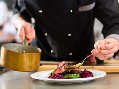 Chef preparing a dish