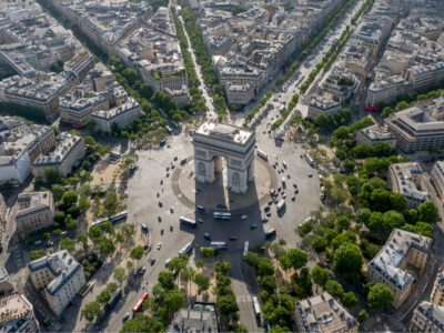 the place de l'étoile in Paris with the Arc de Triomphe