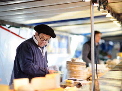 Cheese stall in a typical market