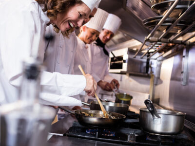 Private cooking class with hands on cooking in a professional kitchen