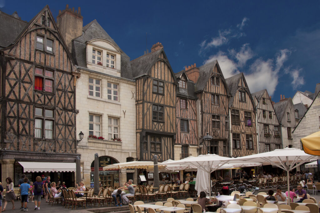 Historic old town of Tours in the Loire Valley, France, known for its medieval architecture and rich cultural heritage.