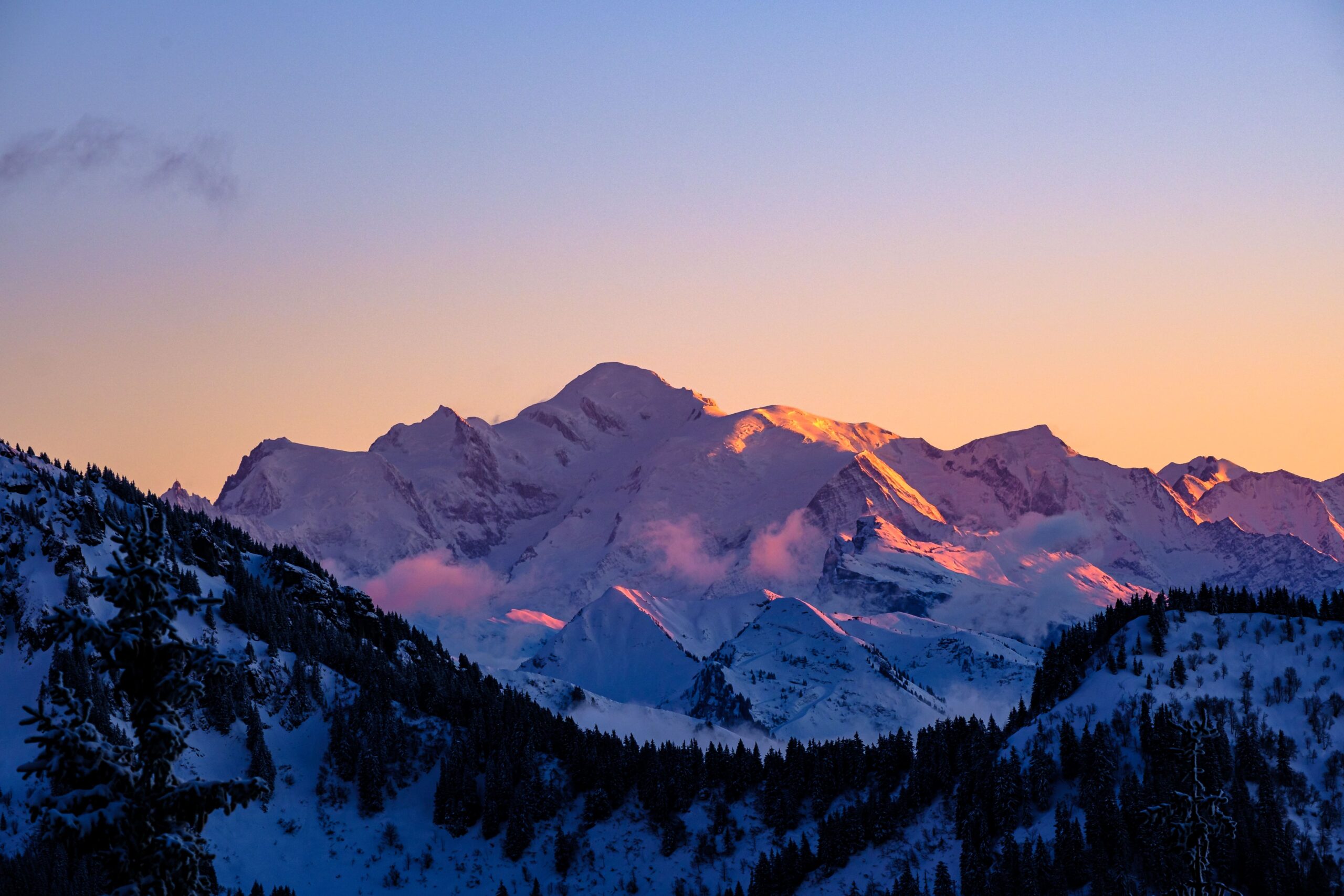 Alpine panorama at dusk